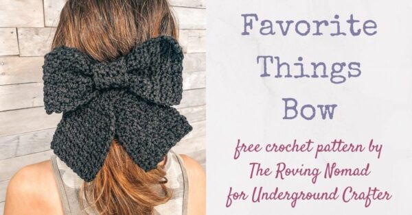 Crochet bow hair tie