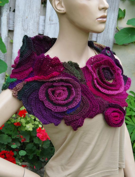 Scarf with roses