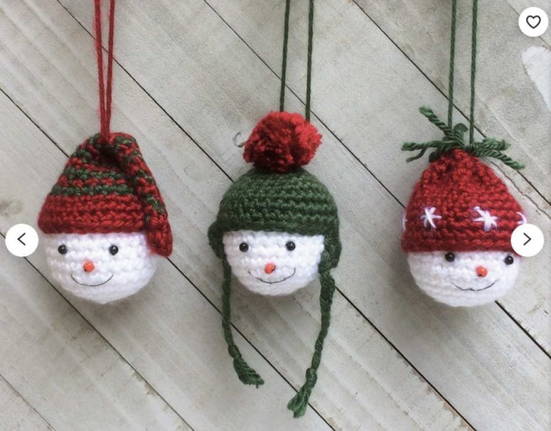 Crochet Snowman Balls Ornament