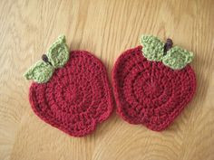 Crochet Apple Coasters