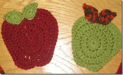 ​Crochet Apple Coasters