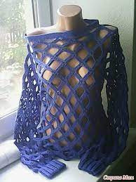 Crochet tunic with big holes