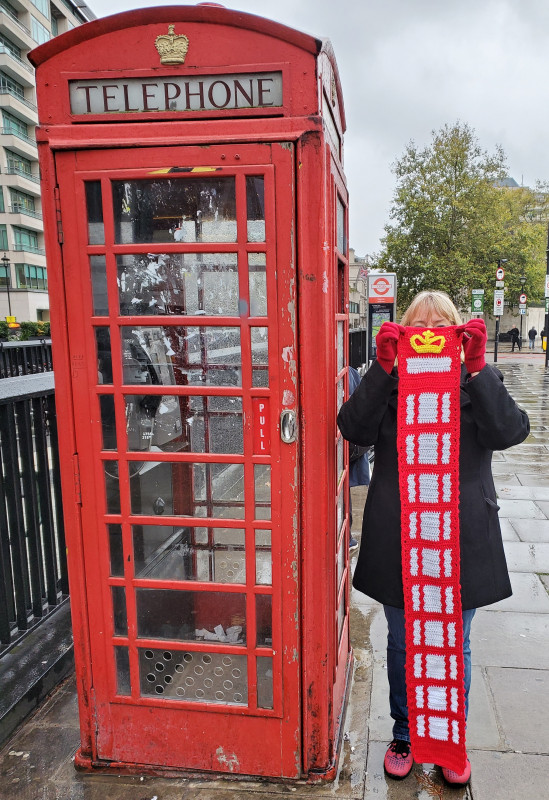 London Phone Booth Scarf