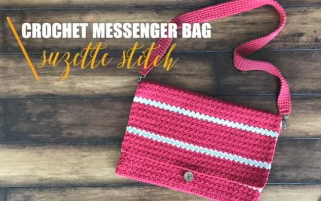 Crochet messenger bag