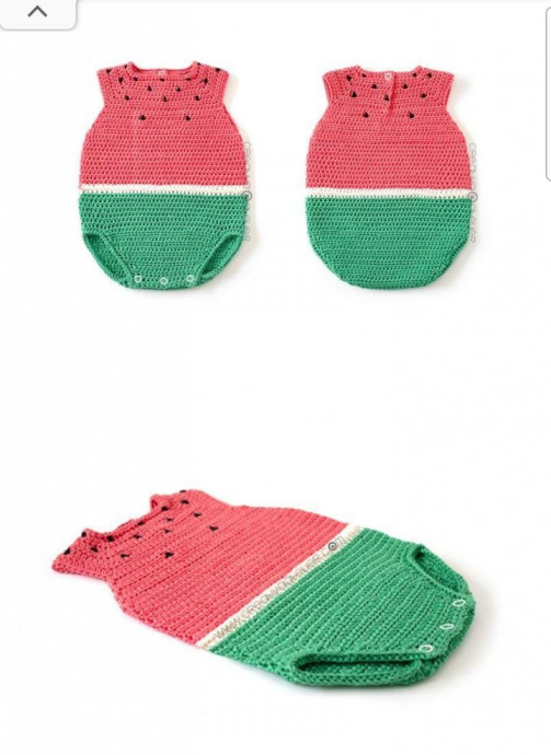 Watermelon Crochet Romper pattern