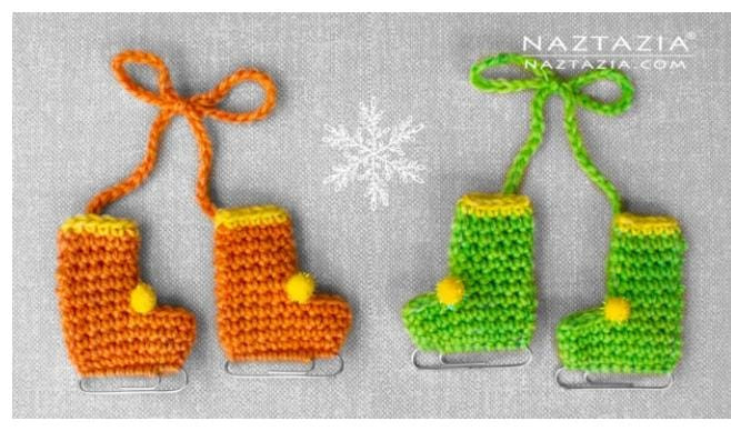 Crochet Ice Skates with a paper clip Crochet Ice Skates with a paper clip