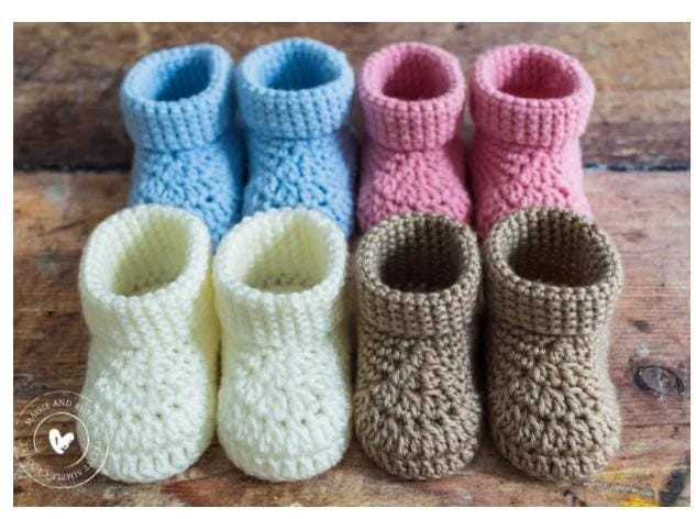 Crochet baby booties