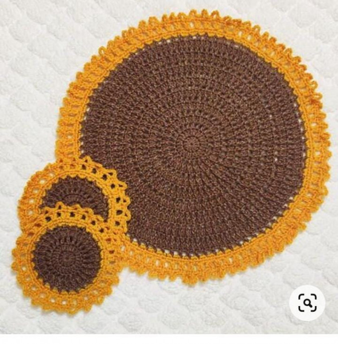 Crochet sunflower table mats