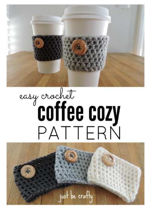 Crochet coffee cozy