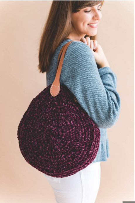 Crochet Velvet Tote Bag