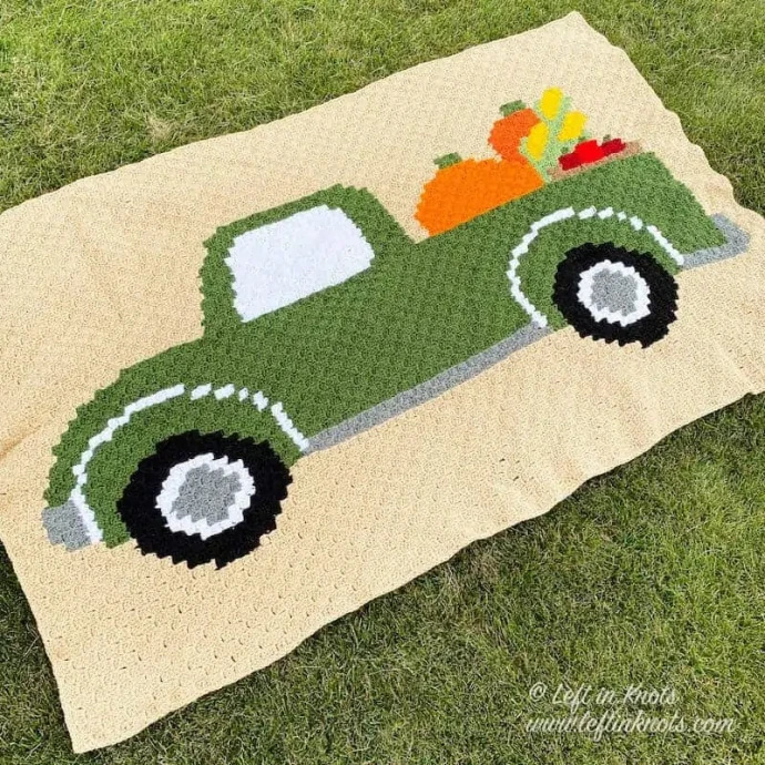 Vintage Fall Truck Blanket