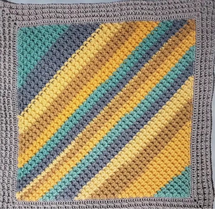 C2C Crochet Waffle Stitch Square