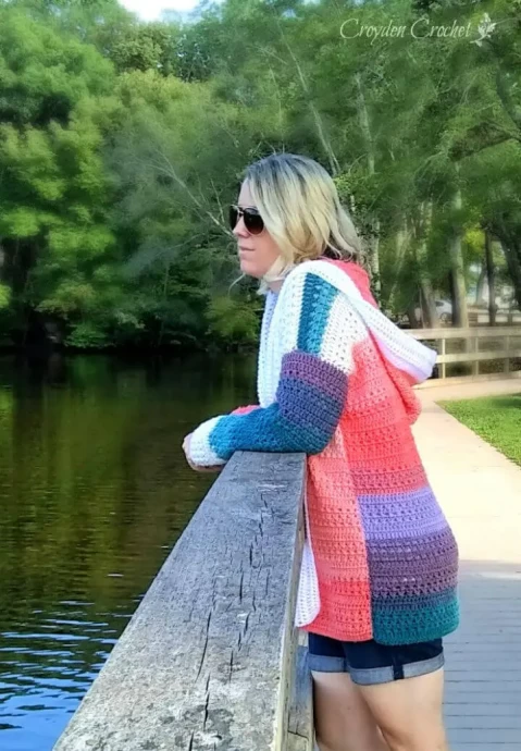 Crochet Colorblock Cardigan Pattern for Beginners