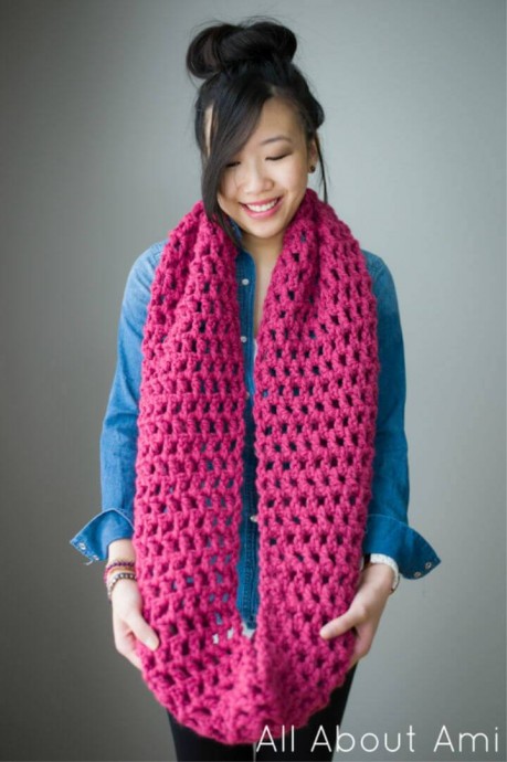 Long Double Crochet Cowl