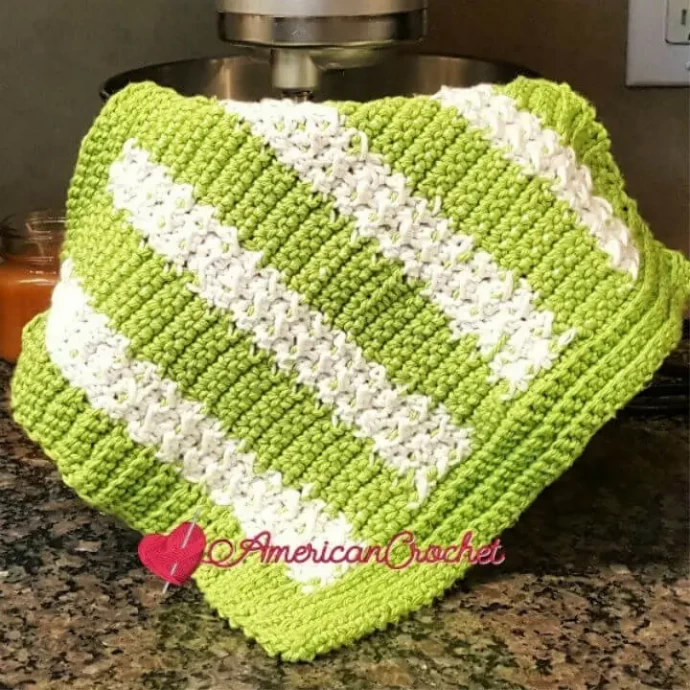 Free Crochet Moss Columns Dishcloth Pattern