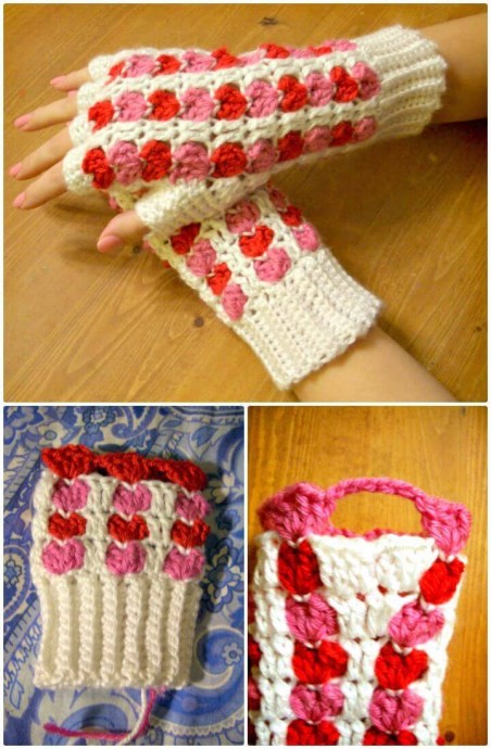 Create Unusual Puppy Love Crochet Mittens: Adorable Fingerless Gloves with Dazzling Heart Theme Create Unusual Puppy Love Crochet Mittens: Adorable Fingerless Gloves with Dazzling Heart Theme