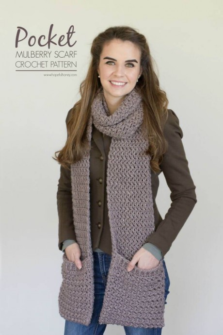 Create Your Own Cozy Mulberry Crochet Shadow Pocket Scarf for Winter Create Your Own Cozy Mulberry Crochet Shadow Pocket Scarf for Winter