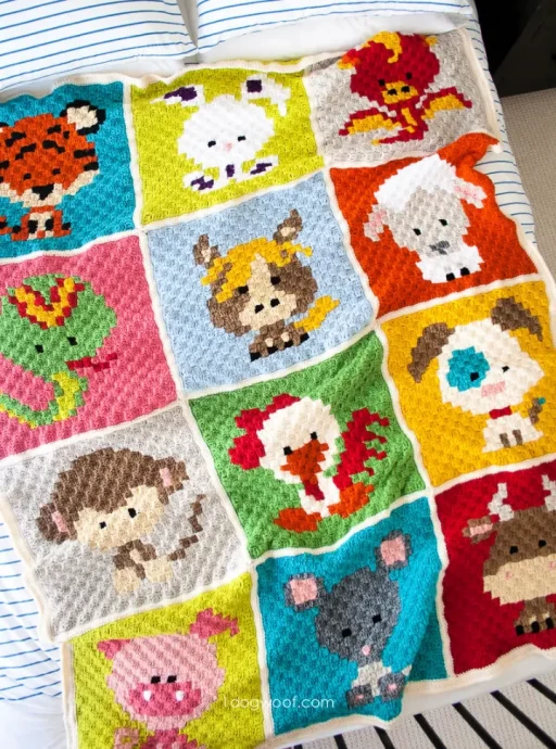 C2C Crochet Zoodiacs Afghan Pattern