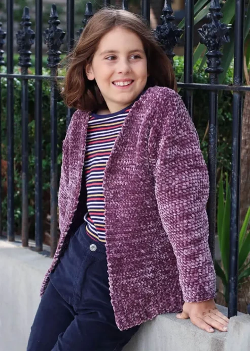 Crochet Velvet Yarn Cardigan