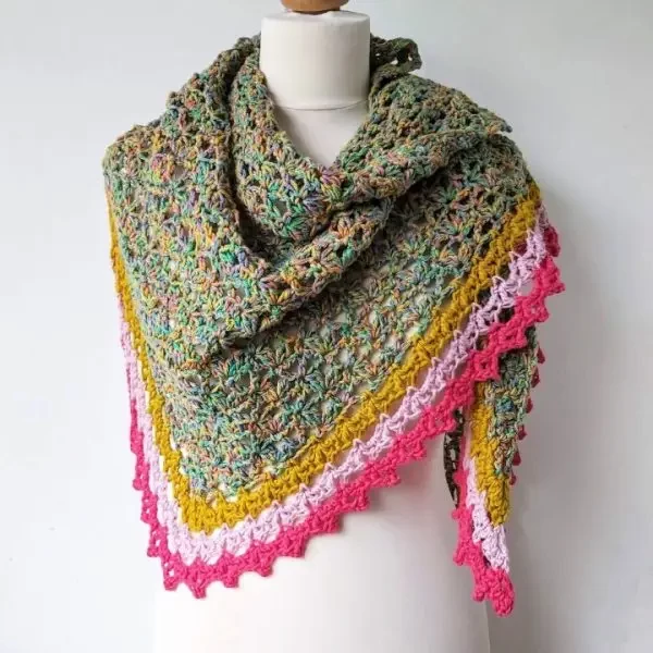 Easy Crochet Triangle Shawl Pattern