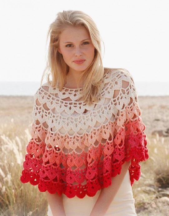 Trendy and Playful Popsicle Crochet Poncho for Summer Fashion Trendy and Playful Popsicle Crochet Poncho for Summer Fashion
