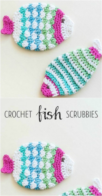 Crochet fish scrubby