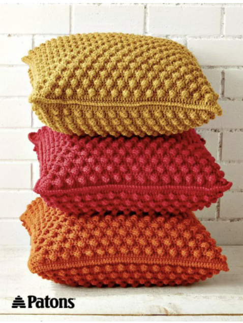 Crochet Bobble-licious Pillows Pattern: