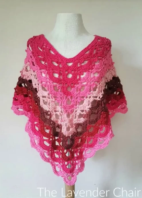 Crochet Gemstone Lace Poncho