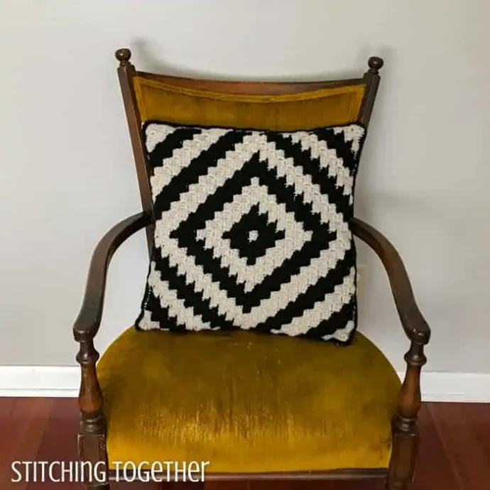 Geo Crochet Pillow Cover