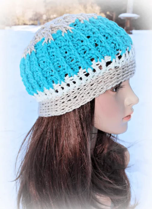 Crochet Snowy Mountain Beanie