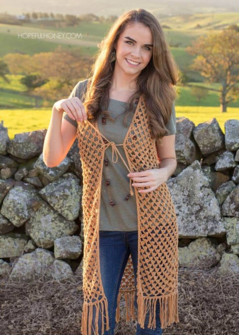 Whispering Birch Bohemian Vest Crochet Pattern