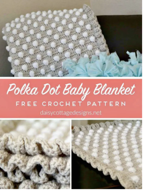 Create a Beautiful White 3D Polka Dot Crochet Baby Blanket for Winter Protection Create a Beautiful White 3D Polka Dot Crochet Baby Blanket for Winter Protection