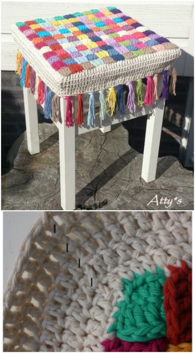 Crochet stool cover!