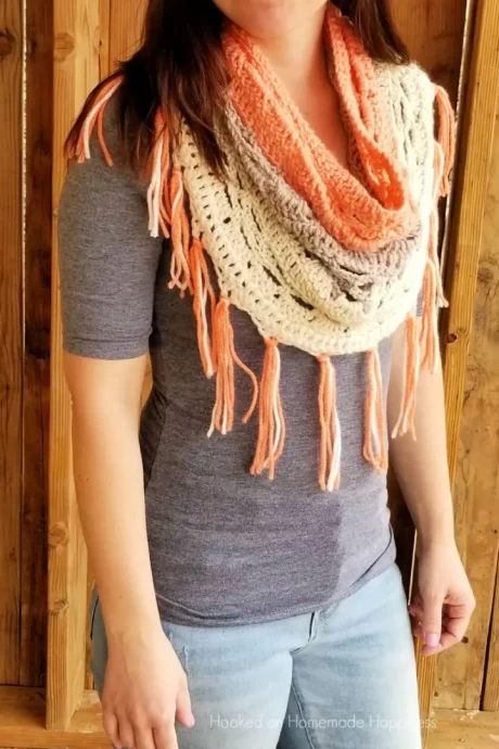 Just Peachy Cowl Crochet Pattern