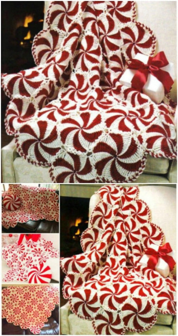 Candy Cane style blanket
