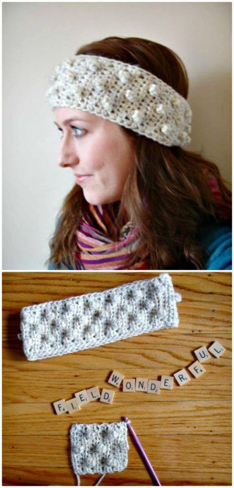 Crochet Bobble Headband Pattern: