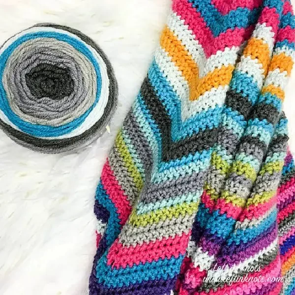 Crochet Cake Yarn Scrapghan Pattern