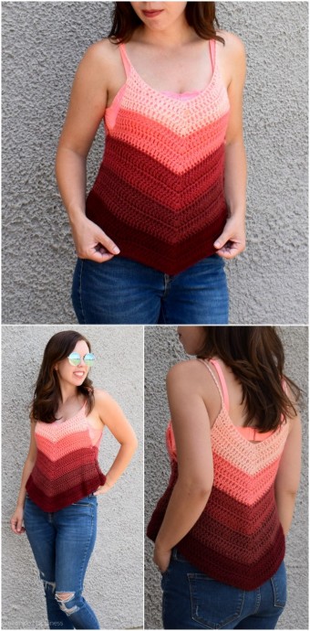 Ombre Crochet Tank Top