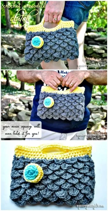 Crochet Crocodile Clutch Purse Pattern: