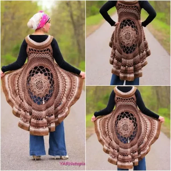 Crochet Spring Sun Mandala Vest Pattern