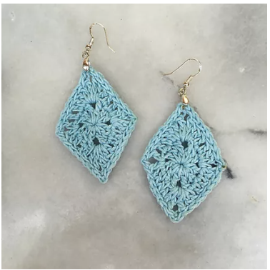 Crochet Diamond Earrings