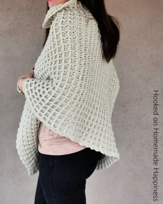 Waffle Stitch Poncho Crochet Pattern