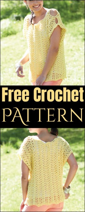 Create a Stylish Lemon Hue Open Shoulder Sleeve Crochet Shirt for Summer Fashion Create a Stylish Lemon Hue Open Shoulder Sleeve Crochet Shirt for Summer Fashion