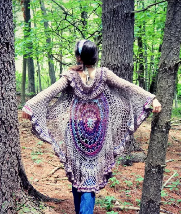 Crochet Lotus Mandala Duster or Vest