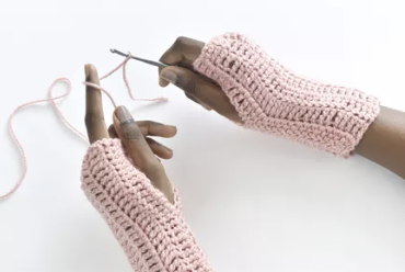 Easy Treble Crochet Fingerless Gloves