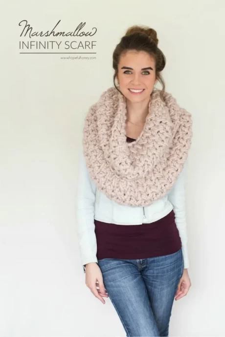 Marshmallow Infinity Scarf Crochet Pattern