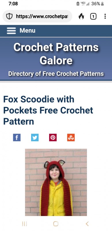 Child's Hooded Scarf w/ pockets