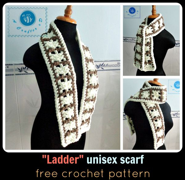 Crochet Ladder Unisex Scarf