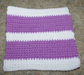 Crochet Row Count Rail Fence Afghan Square