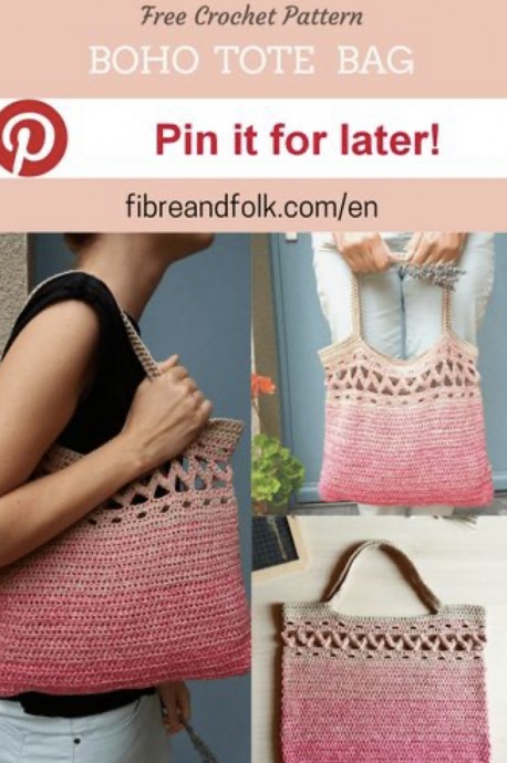 Boho Crochet Tote Bag Free Pattern